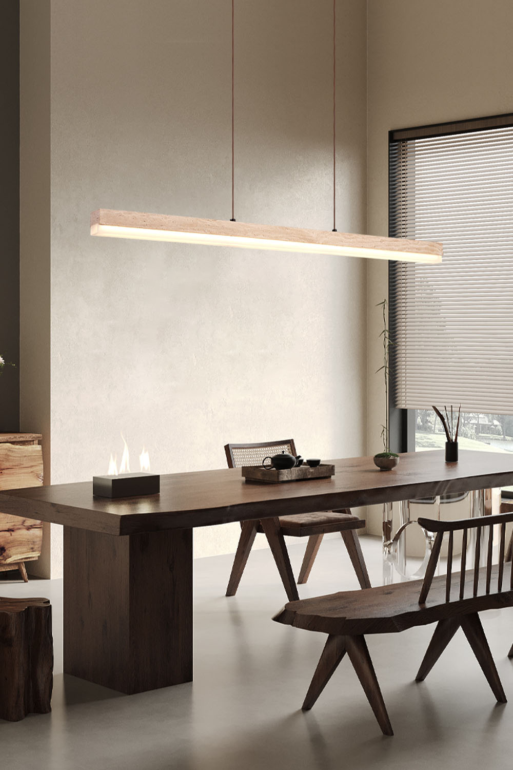Wabi-sabi Minimalist Long Chandelier - view 2 | morylighting