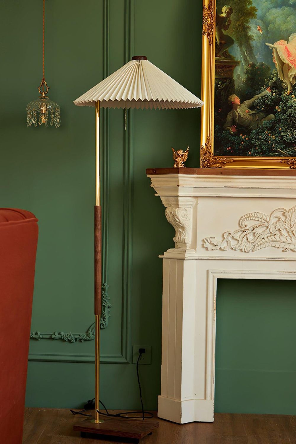 Walnut Brass Floor Lamp - morylighting