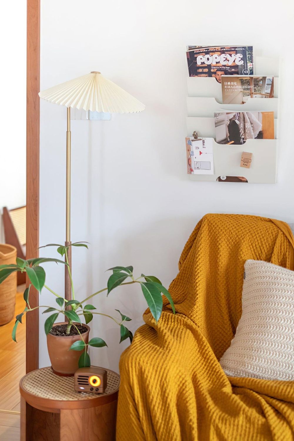 Walnut Brass Floor Lamp - morylighting