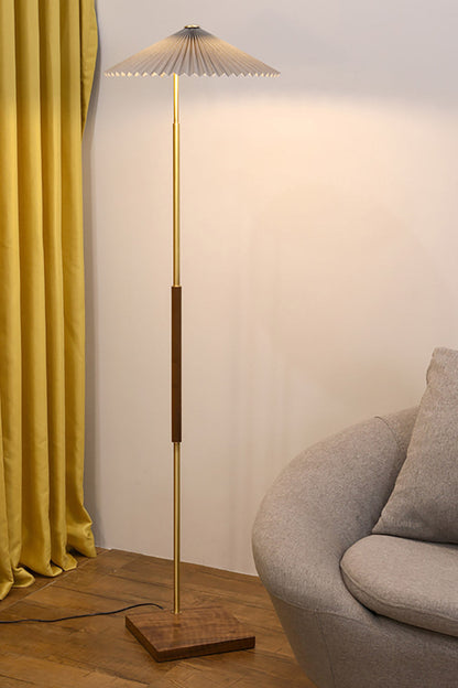 Walnut Brass Floor Lamp - view 3 | morylighting