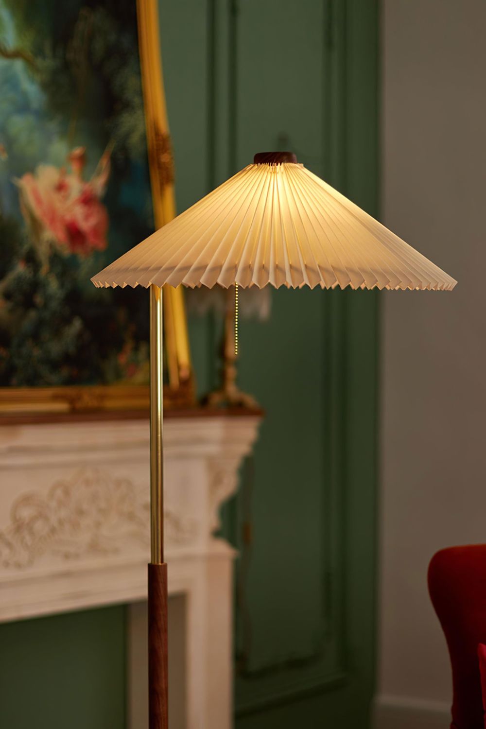 Walnut Brass Floor Lamp - morylighting