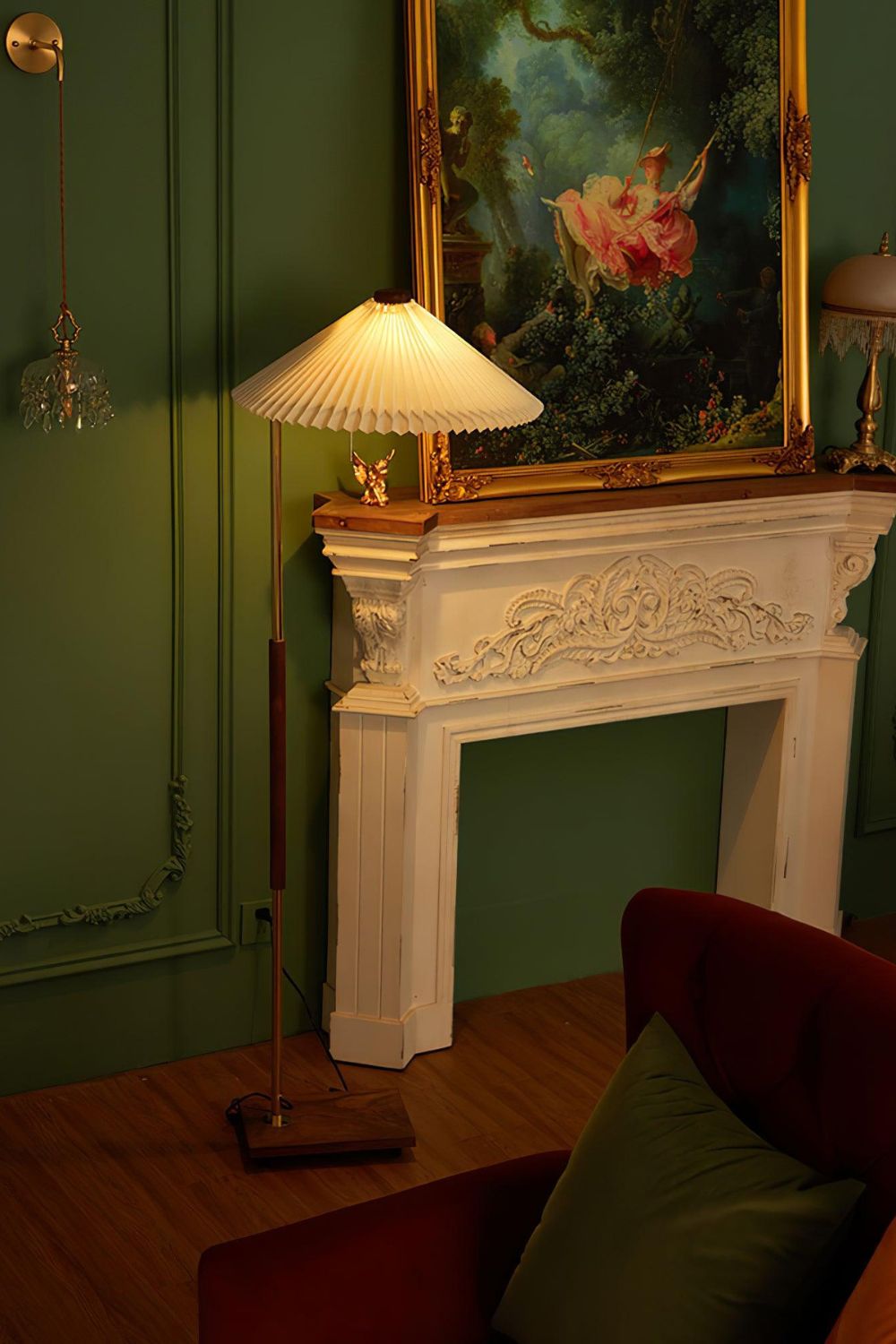 Walnut Brass Floor Lamp - morylighting