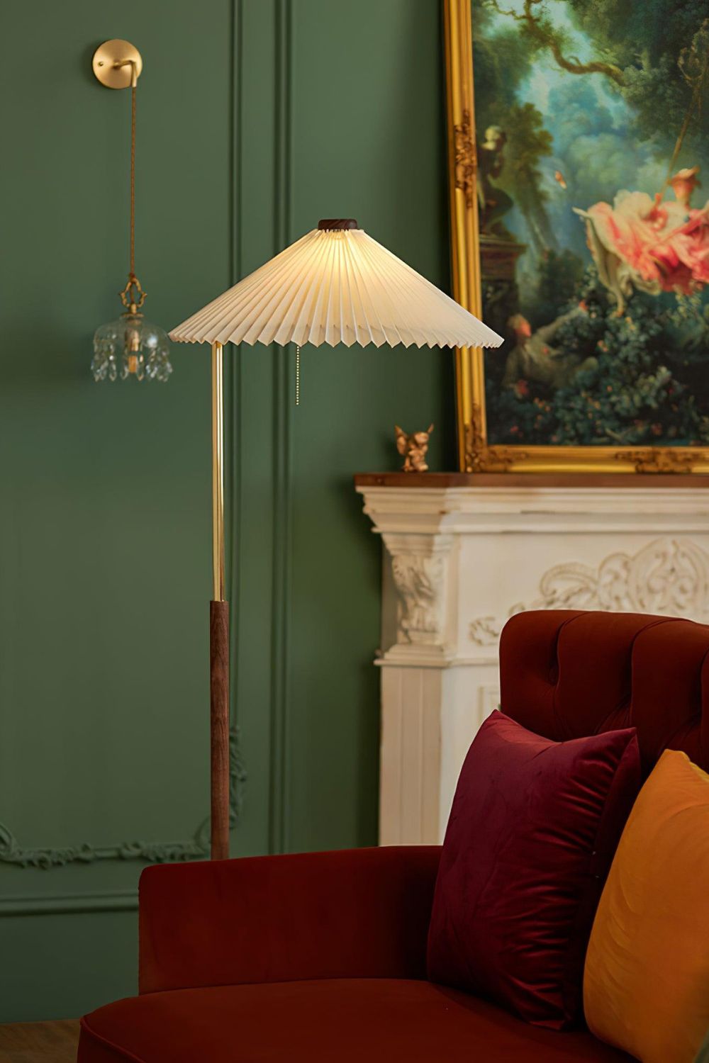 Walnut Brass Floor Lamp - morylighting