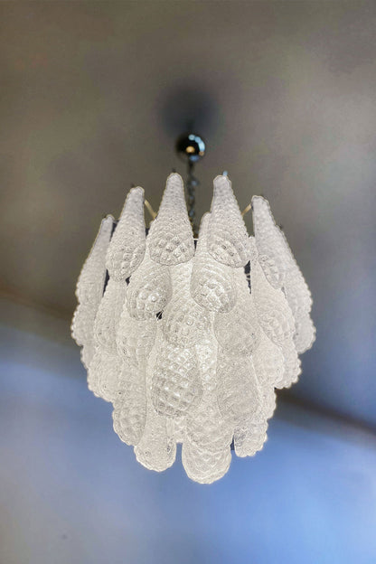 Water Drop Petal Art Glass Chandelier - view 10 | morylighting