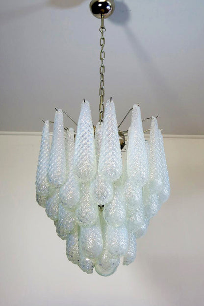 Water Drop Petal Art Glass Chandelier - view 24 | morylighting