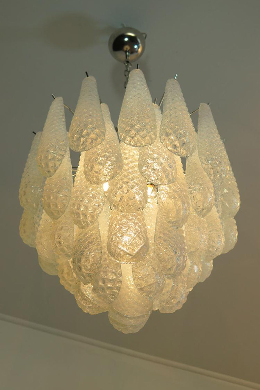 Water Drop Petal Art Glass Chandelier - view 25 | morylighting