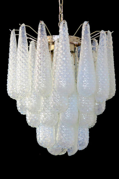 Water Drop Petal Art Glass Chandelier - view 26 | morylighting