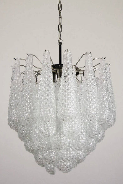 Water Drop Petal Art Glass Chandelier - view 17 | morylighting