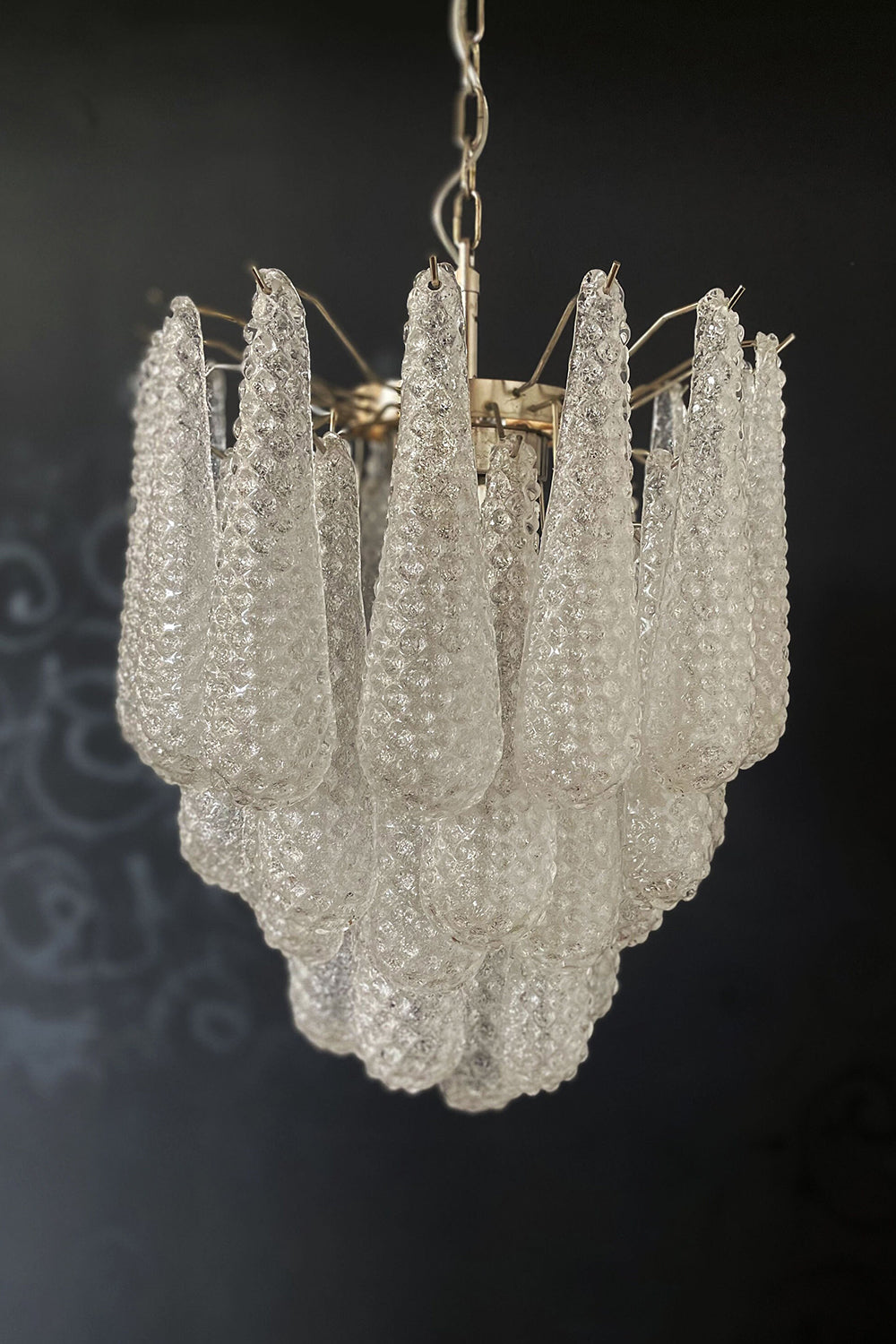 Water Drop Petal Art Glass Chandelier - view 14 | morylighting
