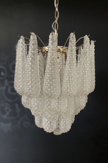 Water Drop Petal Art Glass Chandelier - view 14 | morylighting