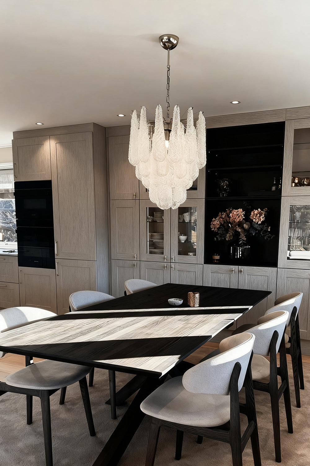 Water Drop Petal Art Glass Chandelier - view 7 | morylighting