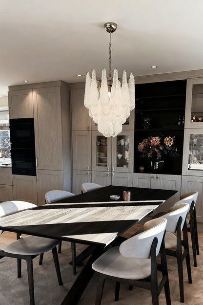Water Drop Petal Art Glass Chandelier - view 7 | morylighting