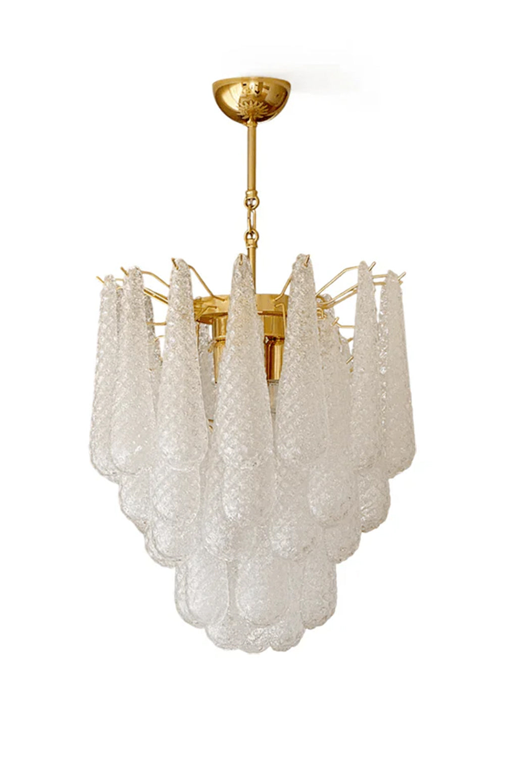 Water Drop Petal Art Glass Chandelier - view 30 | morylighting