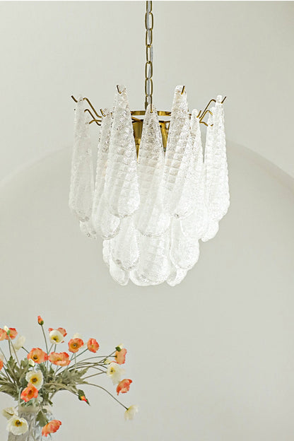 Water Drop Petal Art Glass Chandelier - view 5 | morylighting