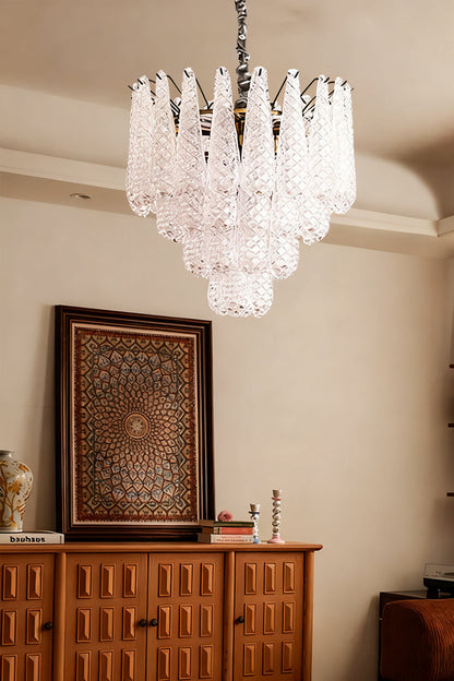 Water Drop Petal Art Glass Chandelier - view 11 | morylighting