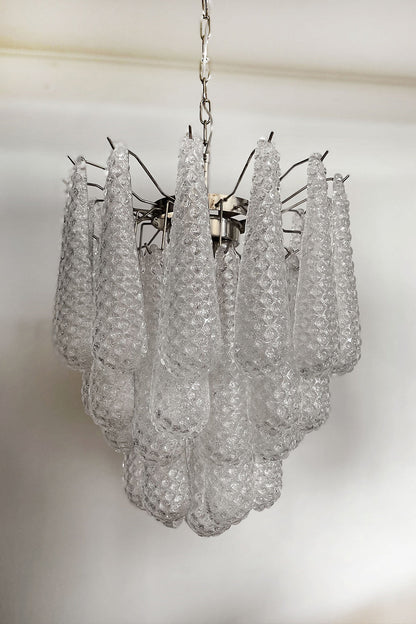 Water Drop Petal Art Glass Chandelier - view 15 | morylighting