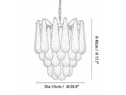 Water Drop Petal Art Glass Chandelier - view 28 | morylighting