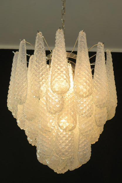 Water Drop Petal Art Glass Chandelier - view 18 | morylighting