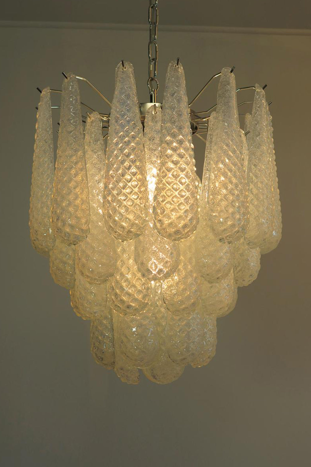 Water Drop Petal Art Glass Chandelier - view 21 | morylighting