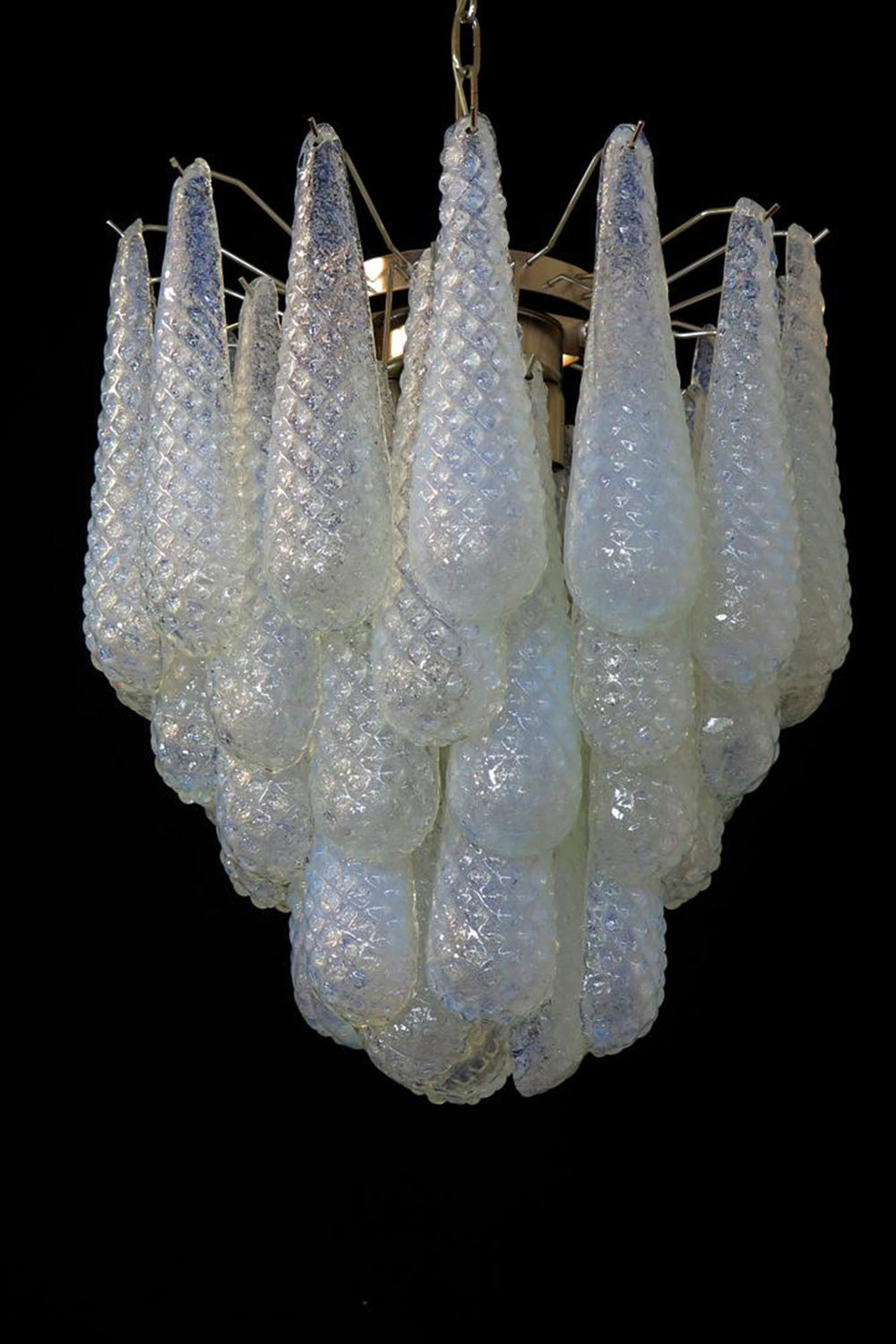 Water Drop Petal Art Glass Chandelier - view 22 | morylighting