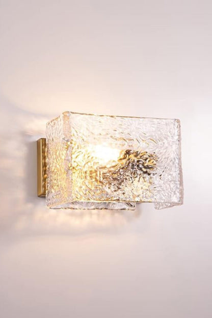 Water Pattern Glass Square Wall Sconce Lamp - morylighting