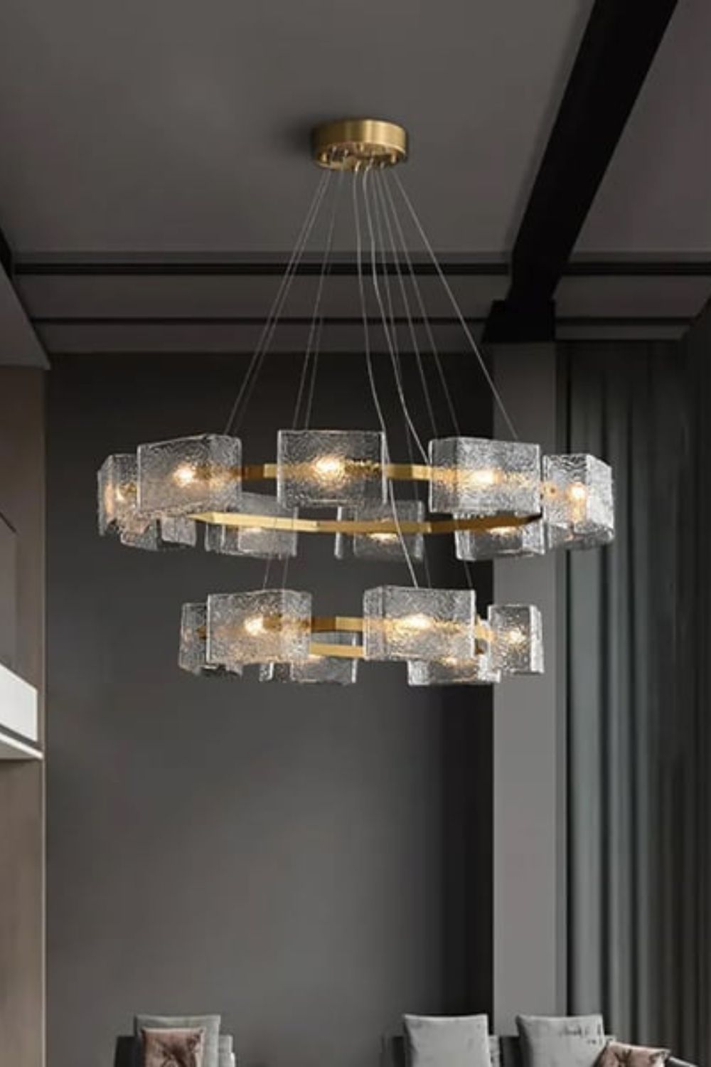 Water ripple glass chandelier - morylighting