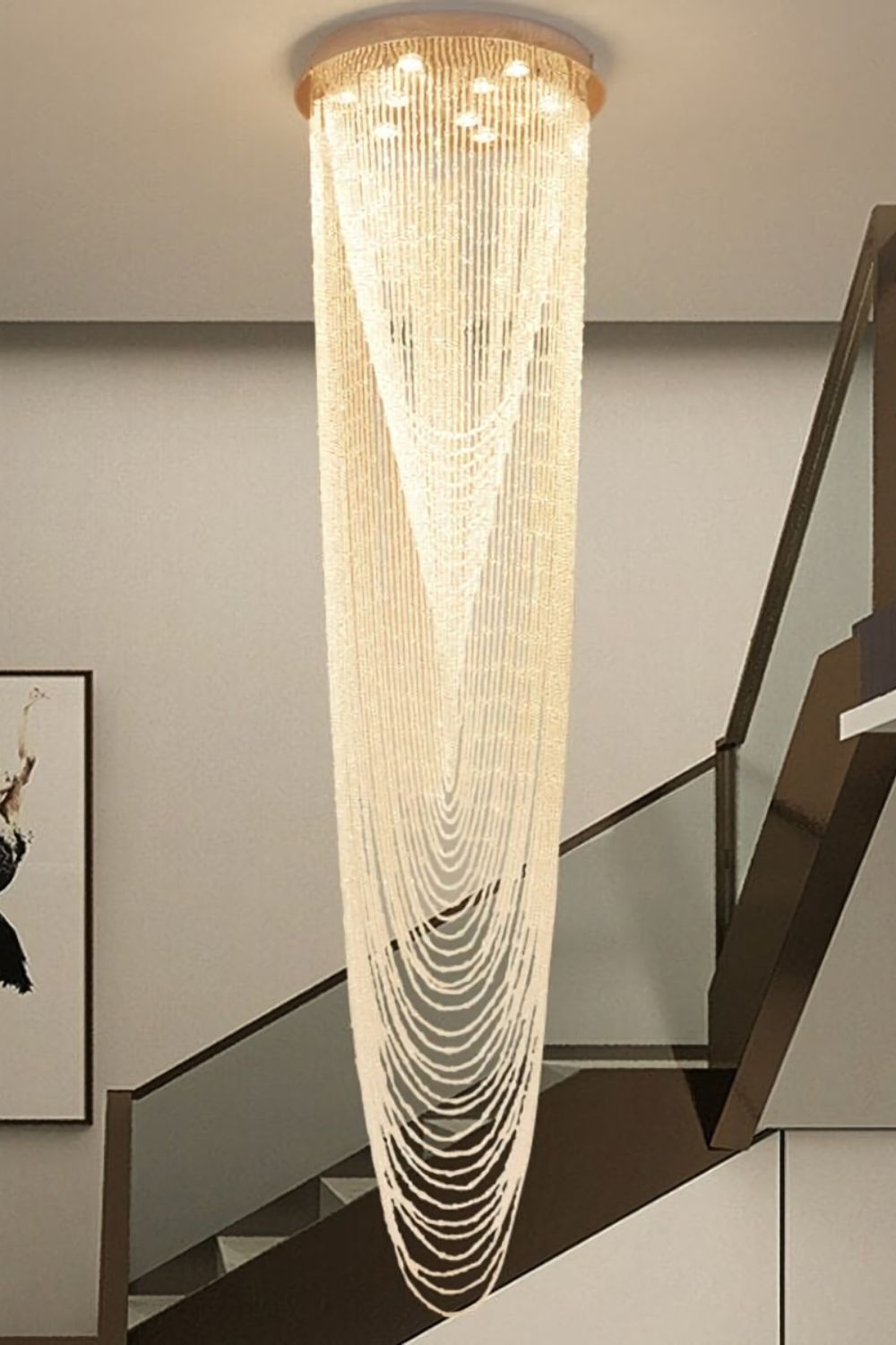 Waterfall Beaded Curtain Crystal Chandelier - morylighting