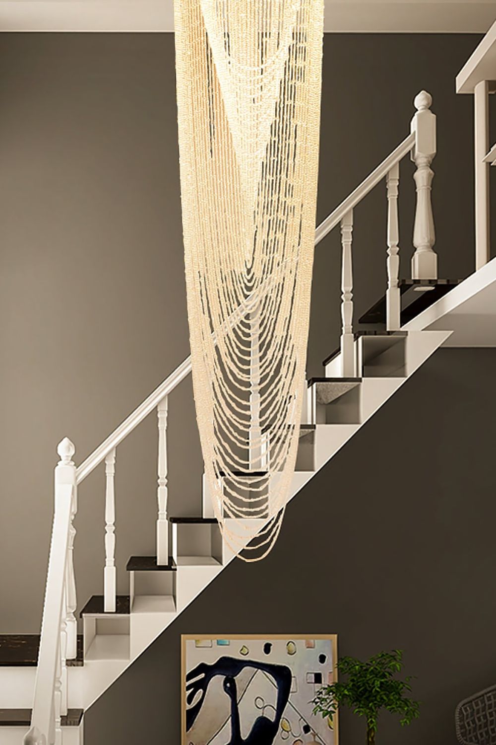 Waterfall Beaded Curtain Crystal Chandelier - morylighting