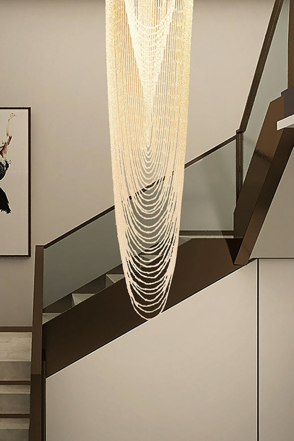 Waterfall Beaded Curtain Crystal Chandelier - morylighting