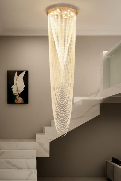 Waterfall Beaded Curtain Crystal Chandelier - morylighting