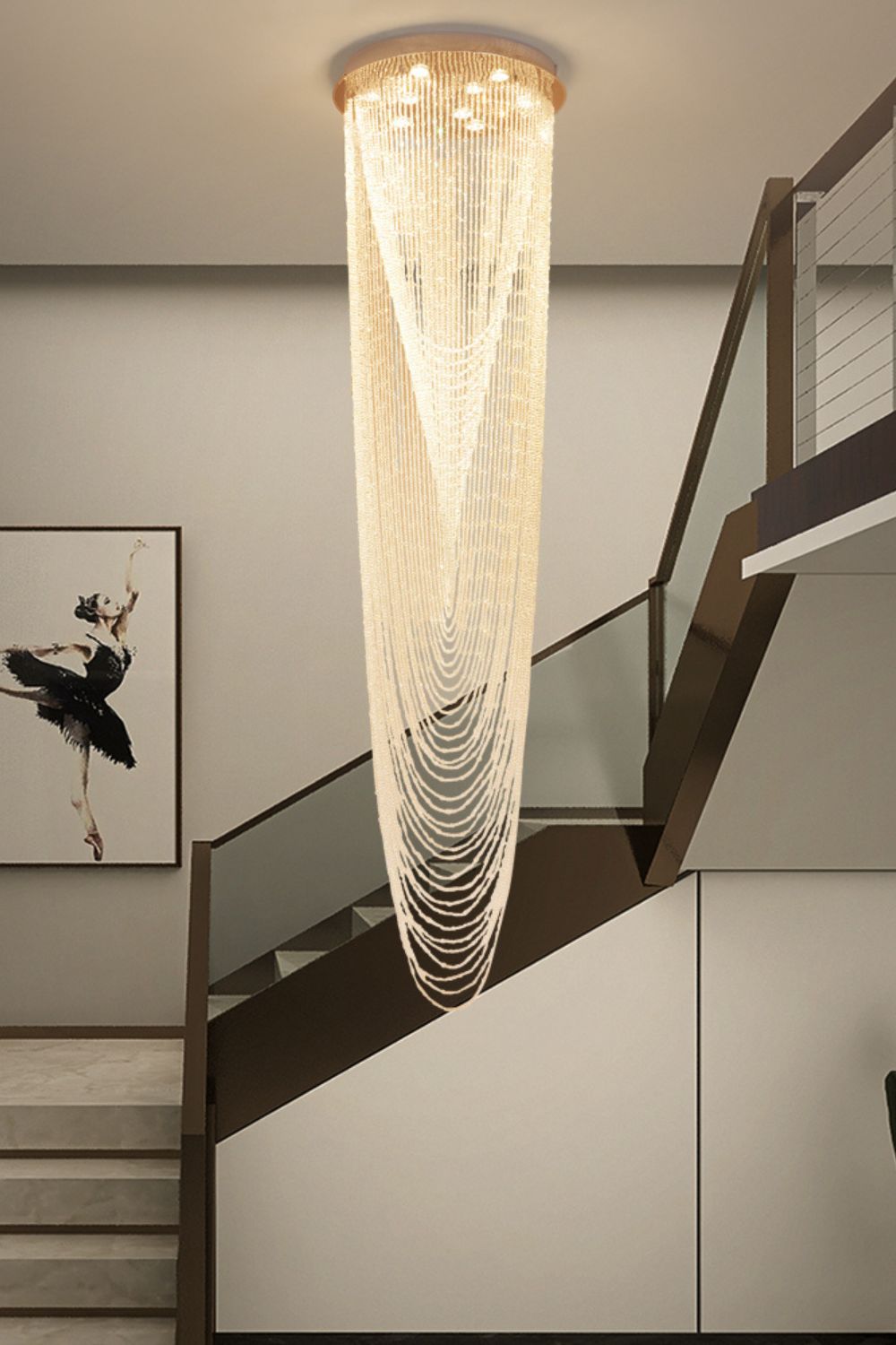 Waterfall Beaded Curtain Crystal Chandelier - morylighting