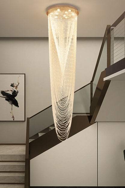 Waterfall Beaded Curtain Crystal Chandelier - morylighting