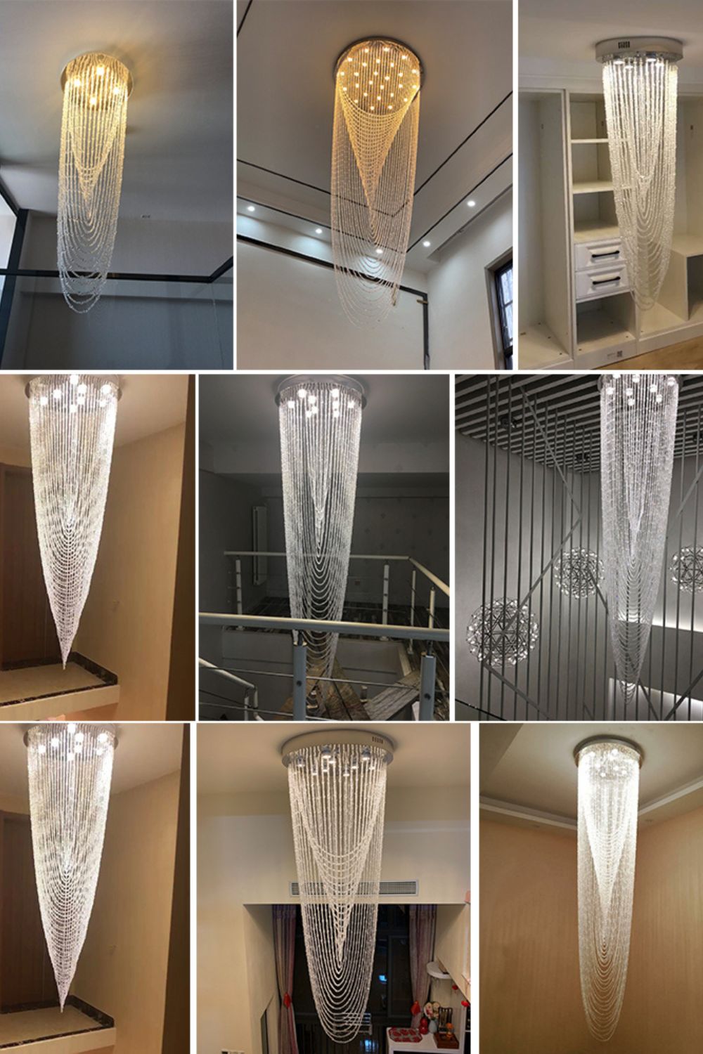 Waterfall Beaded Curtain Crystal Chandelier - morylighting
