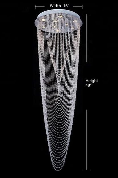 Waterfall Beaded Curtain Crystal Chandelier - morylighting