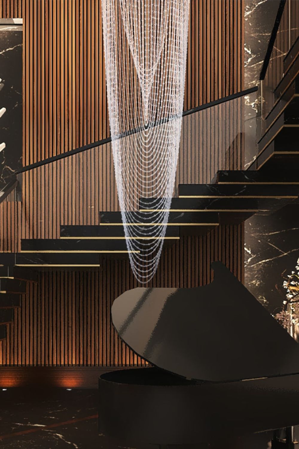 Waterfall Beaded Curtain Crystal Chandelier - morylighting