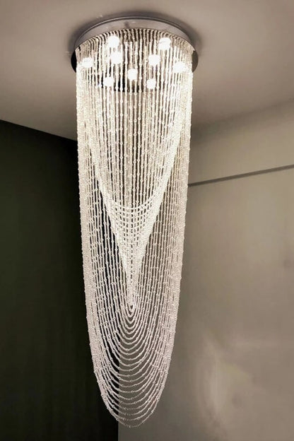 Waterfall Beaded Curtain Crystal Chandelier - morylighting