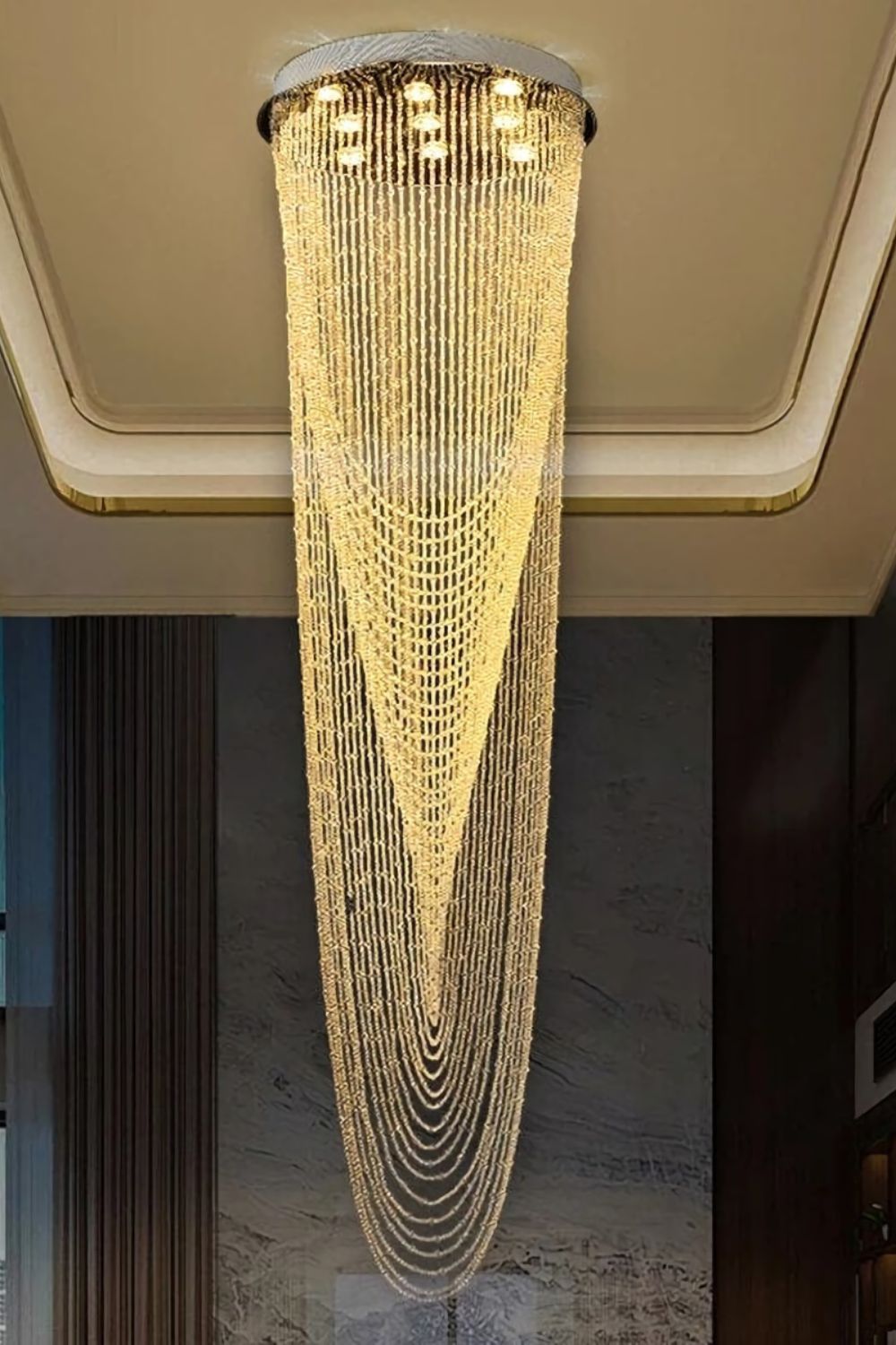 Waterfall Beaded Curtain Crystal Chandelier - morylighting