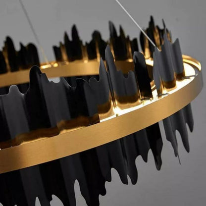 LA Wave Modern Sculpture Round Chandelier