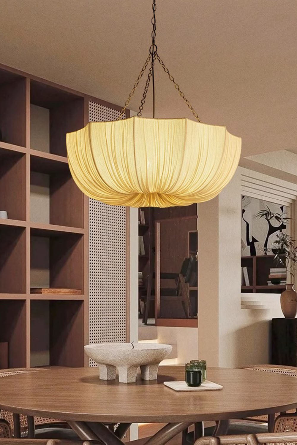 Wave Pleated Fabric Chandelier - view 2 | morylighting