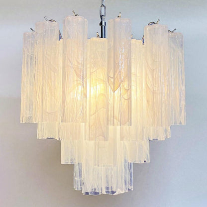 White Glass Tube Chandelier
