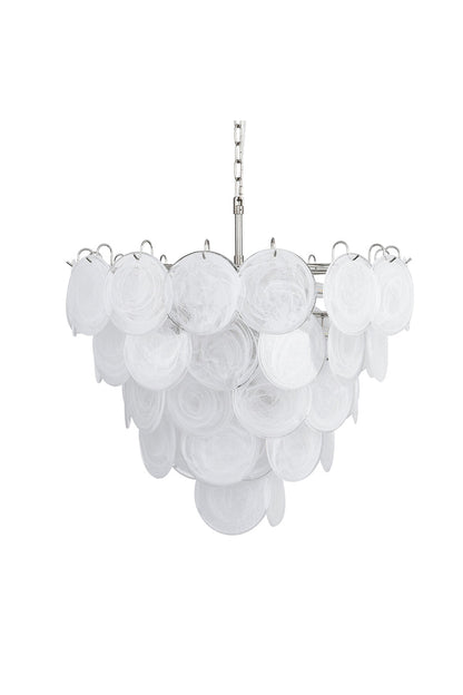White Art Disc Glass Chandelier | morylighting