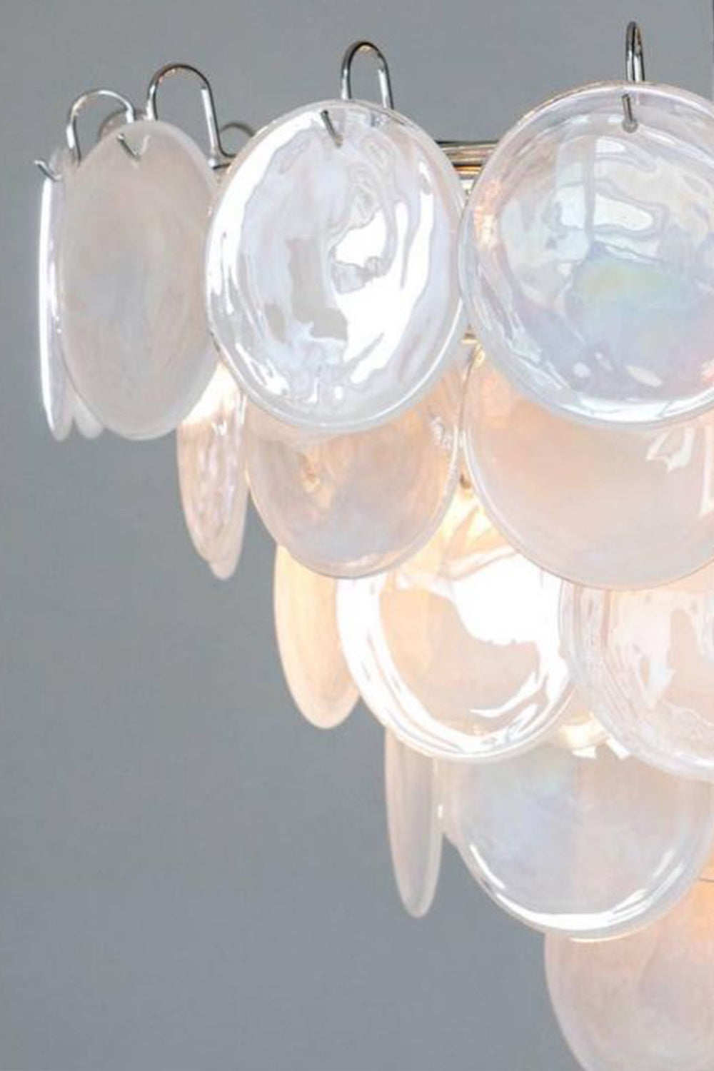 White Art Disc Glass Chandelier - view 13 | morylighting