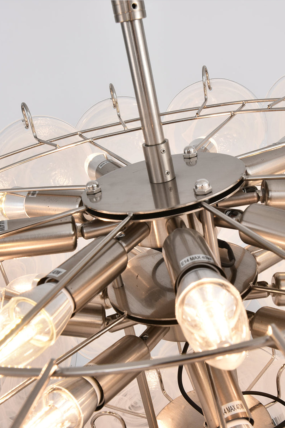 White Art Disc Glass Chandelier - view 15 | morylighting