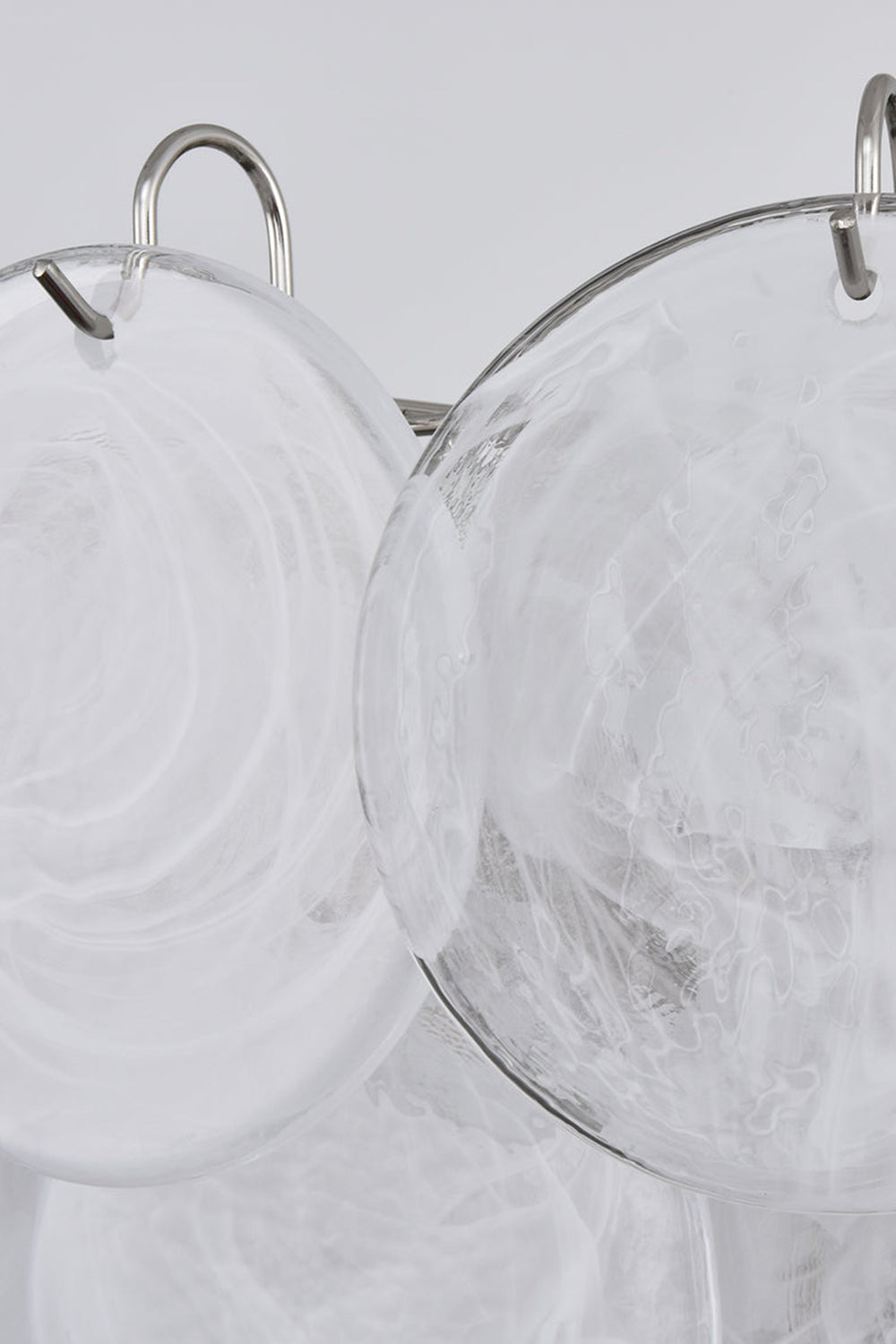 White Art Disc Glass Chandelier - view 18 | morylighting