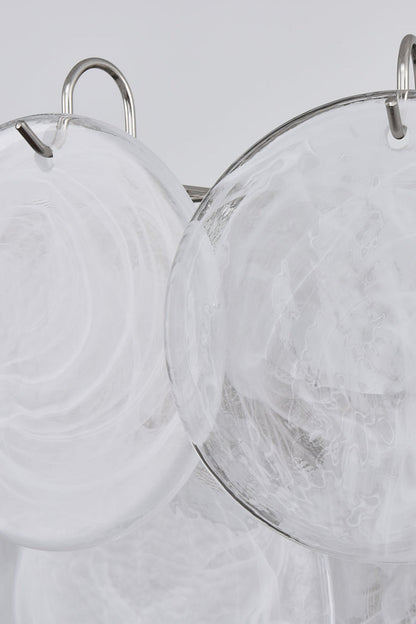 White Art Disc Glass Chandelier - view 18 | morylighting
