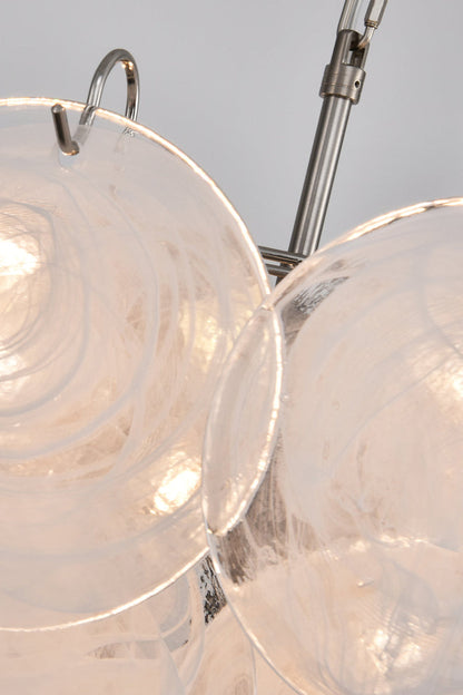 White Art Disc Glass Chandelier - view 14 | morylighting