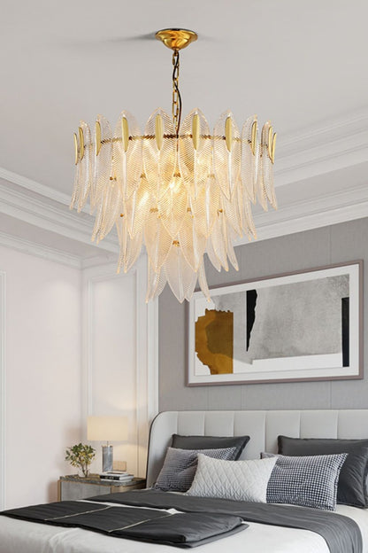 Glass Feathers Chandelier - morylighting