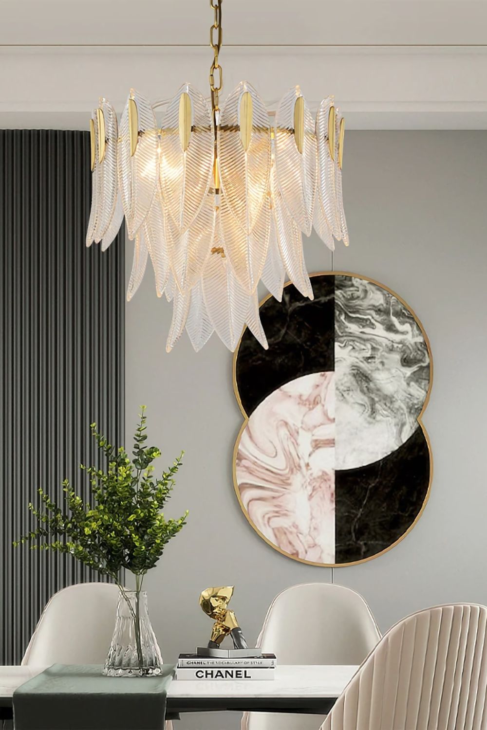 Glass Feathers Chandelier - morylighting