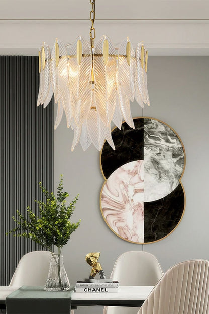 Glass Feathers Chandelier - morylighting