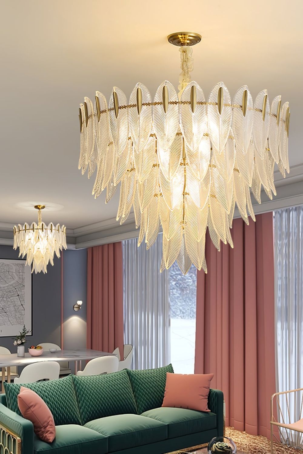 Glass Feathers Chandelier - morylighting